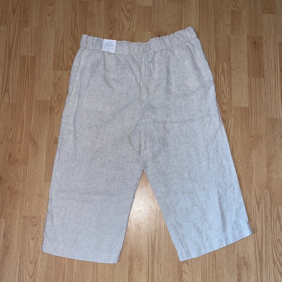 NWT Talbots Nantucket Pull-On Wide Leg Crop 100% Linen Pants Size XLP - Picture 8 of 9